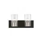 Livex Lighting 18472-04 Zurich 2-Lights 200W Noir avec accents en nickel brossé Luminaire de vanité