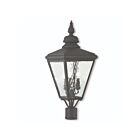 Livex Lighting Cambridge 20433-04 3-Lumières 180W Noir Lanterne de poteau extérieure