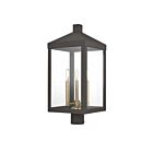 Livex Lighting Nyack 20586-07 3-Lumières 180W Bronze Lanterne de poteau extérieure