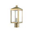 Livex Lighting Nyack 20590-01 1-Lumière 100W Laiton antique Lanterne de poteau extérieure