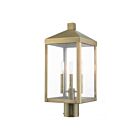 Livex Lighting Nyack 20592-01 3-Lumières 180W Laiton antique Lanterne de poteau extérieure