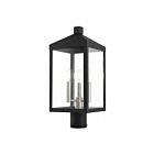Livex Lighting Nyack 20592-04 3-Lumières 180W Noir avec cluster en nickel brossé Lanterne de poteau extérieure