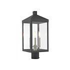 Livex Lighting Nyack 20592-76 3-Lumières 180W Gris Scandinave Lanterne de poteau extérieure