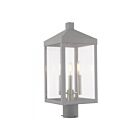 Livex Lighting Nyack 20592-80 3-Lumières 180W Gris nordique Lanterne de poteau extérieure