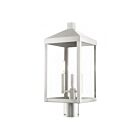 Livex Lighting Nyack 20592-91 3-Lumières 180W Nickel brossé Lanterne de poteau extérieure