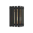 Livex Lighting 20751-04 Greenwich 1-lumière 60W Noir avec accents en laiton satiné Lanterne murale d'extérieur