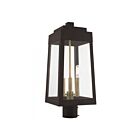 Livex Lighting Oslo 20856-07 3-Lumières 180W Bronze Lanterne de poteau extérieure