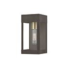 Livex Lighting 20871-07 Barrett 1-lumière 100W Bronze avec bougie en laiton antique Lanterne murale d'extérieur