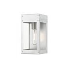 Livex Lighting 20871-81 Barrett 1-lumière 100W Nickel satiné peint avec bougie en nickel brossé Lanterne murale d'extérieur