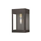 Livex Lighting 20872-07 Barrett 1-lumière 100W Bronze avec bougie en laiton antique Lanterne murale d'extérieur