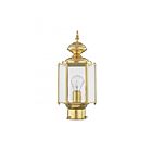 Livex Lighting Outdoor Classics 2117-02 1-Lumière 100W Laiton poli Lanterne de poteau extérieure