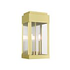 Livex Lighting 21235-12 York 2-lumières 120W Nickel brossé Lanterne murale d'extérieur