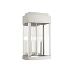Livex Lighting 21238-91 York 2-lumières 120W Nickel brossé Lanterne murale d'extérieur