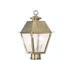 Livex Lighting Mansfield 2166-01 2-Lumières 120W Laiton antique Lanterne de poteau extérieure