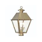 Livex Lighting Mansfield 2169-01 3-Lumières 180W Laiton antique Lanterne de poteau extérieure