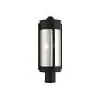 Livex Lighting Sheridan 22386-04 2-Lumières 120W Noir avec bougies en nickel brossé Lanterne de poteau extérieure