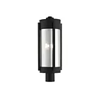 Livex Lighting Sheridan 22387-04 3-Lumières 180W Noir avec bougies en nickel brossé Lanterne de poteau extérieure
