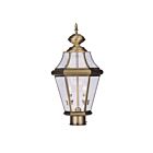 Livex Lighting Georgetown 2264-01 2-Lumières 120W Laiton antique Lanterne de poteau extérieure