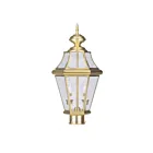 Livex Lighting Georgetown 2264-02 2-Lumières 120W Laiton poli Lanterne de poteau extérieure