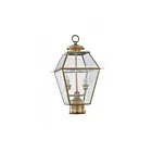 Livex Lighting Westover 2284-01 2-Lumières 120W Laiton antique Lanterne de poteau extérieure