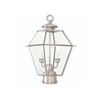 Livex Lighting Westover 2284-91 2-Lumières 120W Nickel brossé Lanterne de poteau extérieure