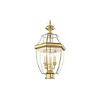 Livex Lighting Monterey 2354-02 3-Lumières 180W Laiton poli Lanterne de poteau extérieure