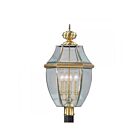 Livex Lighting Monterey 2358-01 4-Lumières 240W Laiton antique Lanterne de poteau extérieure