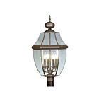 Livex Lighting Monterey 2358-07 4-Lumières 240W Bronze Lanterne de poteau extérieure