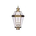 Livex Lighting Georgetown 2364-01 3-Lumières 180W Laiton antique Lanterne de poteau extérieure