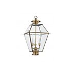 Livex Lighting Westover 2384-01 3-Lumières 180W Laiton antique Lanterne de poteau extérieure