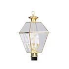 Livex Lighting Westover 2384-02 3-Lumières 180W Laiton poli Lanterne de poteau extérieure