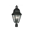 Livex Lighting Amwell 2556-04 3-Lumières 180W Noir Lanterne de poteau extérieure