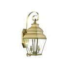 Livex Lighting 2591-01 Exeter 2-lumières 120W Laiton antique Lanterne murale d'extérieur