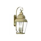 Livex Lighting 2593-01 Exeter 3-lumières 180W Laiton antique Lanterne murale d'extérieur