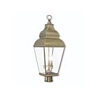 Livex Lighting Exeter 2594-01 3-Lumières 180W Laiton antique Lanterne de poteau extérieure