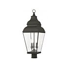 Livex Lighting Exeter 2594-04 3-Lumières 180W Noir Lanterne de poteau extérieure