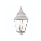 Livex Lighting Exeter 2594-91 3-Lumières 180W Nickel brossé Lanterne de poteau extérieure