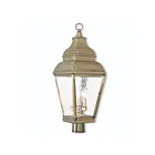Livex Lighting Exeter 2606-01 3-Lumières 180W Laiton antique Lanterne de poteau extérieure