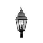 Livex Lighting Exeter 2606-04 3-Lumières 180W Noir Lanterne de poteau extérieure