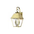 Livex Lighting 27215-08 Wentworth 2-lumières 120W Laiton naturel Lanterne murale d'extérieur