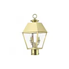 Livex Lighting Wentworth 27216-08 2-Lumières 120W Laiton naturel Lanterne de poteau extérieure
