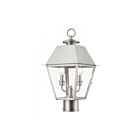 Livex Lighting Wentworth 27216-91 2-Lumières 120W Nickel brossé Lanterne de poteau extérieure