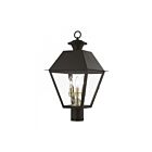 Livex Lighting Wentworth 27219-07 3-Lumières 180W Bronze avec grappe de finition en laiton antique Lanterne de poteau extérieure
