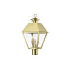 Livex Lighting Wentworth 27219-08 3-Lumières 180W Laiton naturel Lanterne de poteau extérieure