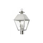 Livex Lighting Wentworth 27219-91 3-Lumières 180W Nickel brossé Lanterne de poteau extérieure