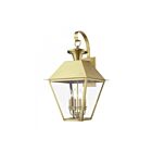 Livex Lighting 27222-08 Wentworth 4-lumières 240W Laiton naturel Lanterne murale d'extérieur