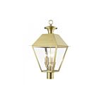 Livex Lighting Wentworth 27223-08 4-Lumières 240W Laiton naturel Lanterne de poteau extérieure