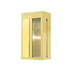 Livex Lighting 27412-12 Lafayette 1-lumière 100W Laiton satiné avec panneaux en laiton poli martelé Lanterne murale d'extérieur