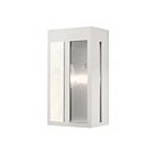 Livex Lighting 27412-91 Lafayette 1-lumière 100W Nickel brossé avec panneaux en nickel poli martelé Lanterne murale d'extérieur