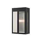 Livex Lighting 27413-04 Lafayette 1-lumière 100W Noir avec panneaux en nickel brossé martelé Lanterne murale d'extérieur